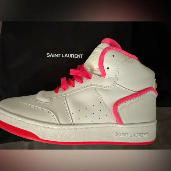 Saint Laurent SL/80 White and Pink Sneakers Size 8 / 41